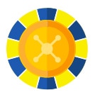 gult och blått roulettehjul